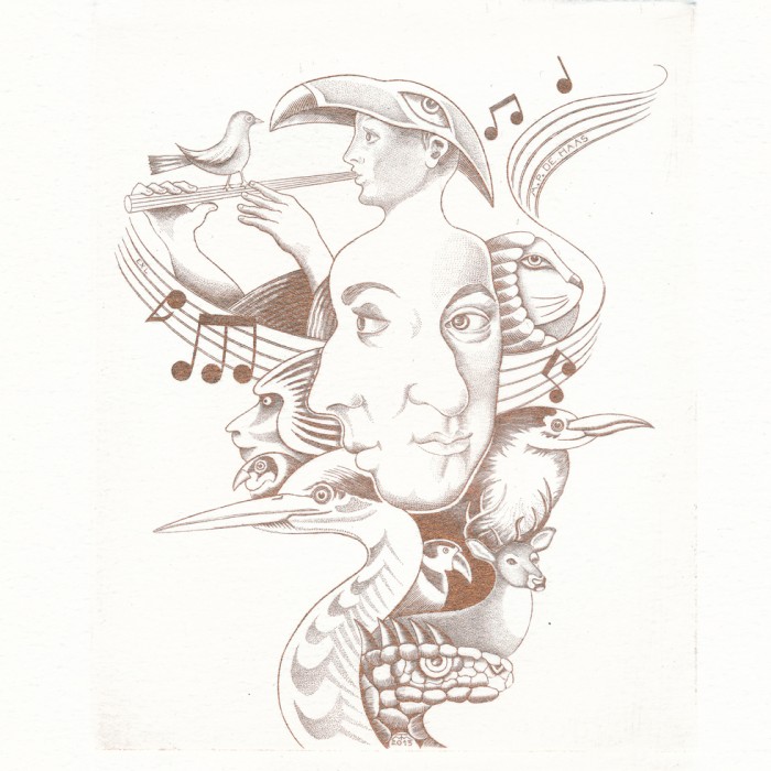 Ex libris dedicato a M.P. De Haas - Mozart