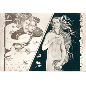 Ex Libris dedicato a Rosemarie Aschenbach – Venere di Botticelli